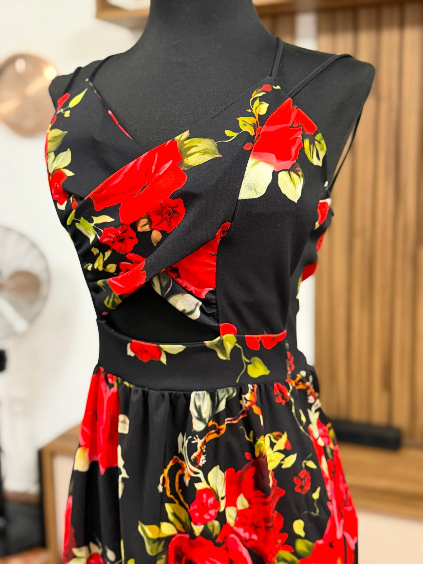 Black long dress with floral print – photo 6